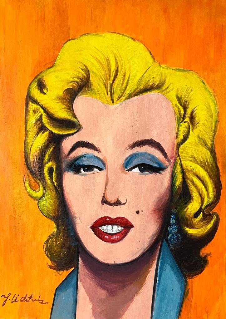 Roy Lichtenstein Marilyn Monroe  styleof Andy Warhol Pop Art hand painted (1 of 1)