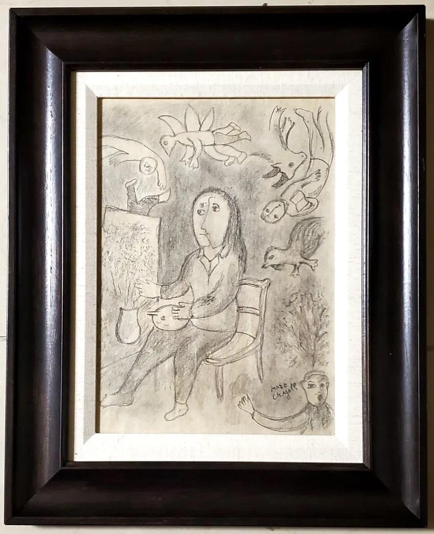 Marc Chagall Style of Drawing Russian French Landscape Painter Angels Birds (1 of 3)