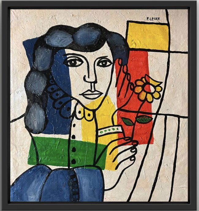 Fernand Ledger (Style of) Pop Art Women Portrait era of Picasso Matisse Oil canvas (1 of 5)