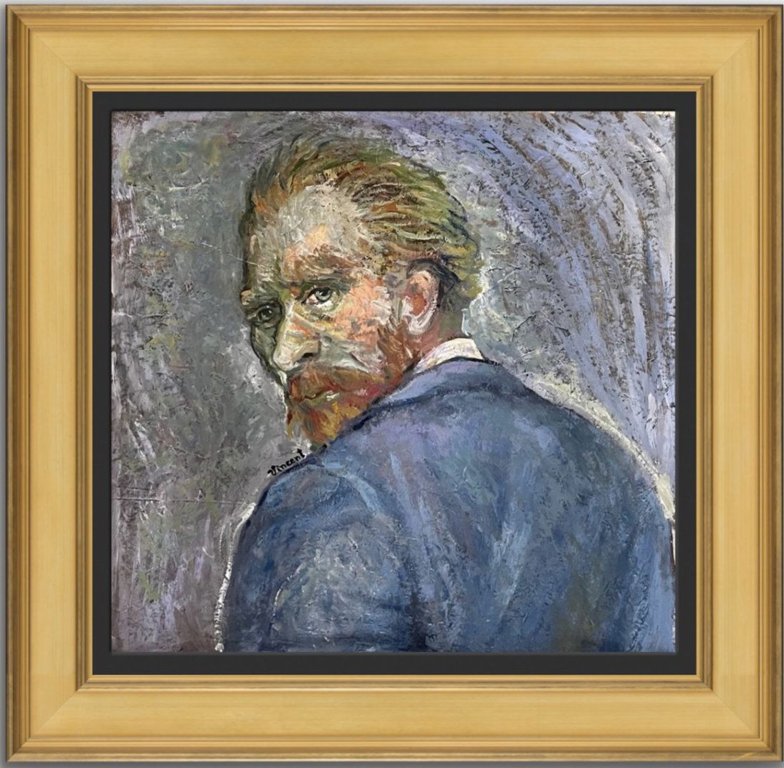 Vincent Van Gogh Style of Self Portrait Dutch Impressionist era Monet Manet Picasso Oil on Canvas (1 of 9)