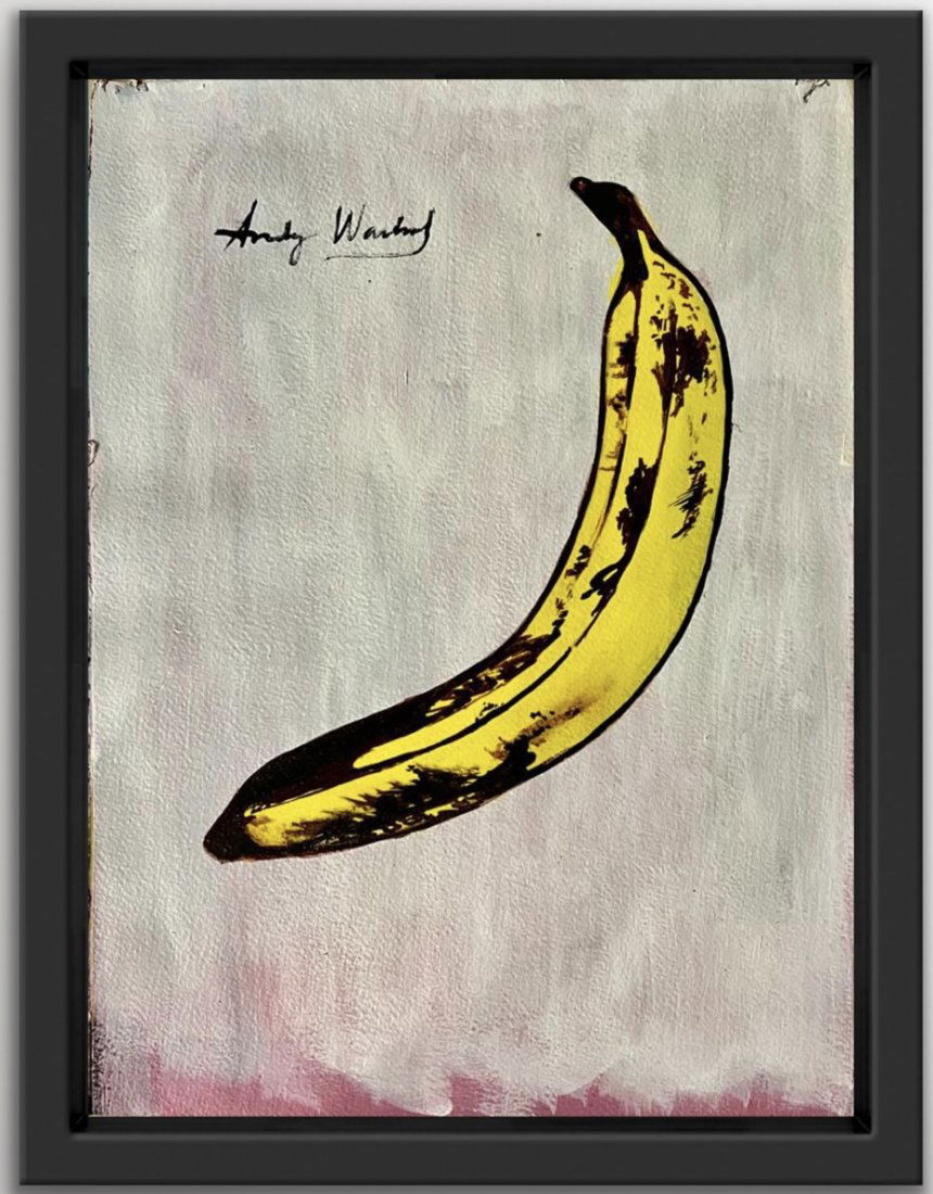 Andy Warhol Styleof Fruits Banana Pop Art NY era Keith Haring Basquiat Hand Painted drawing. (1 of 7)