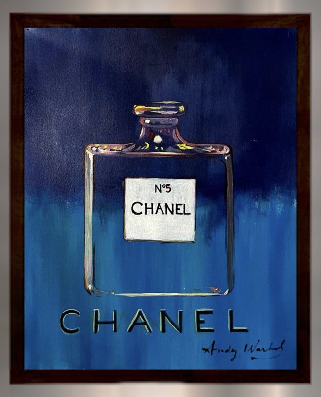 Andy Warhol Styleof Pop Chanel no 5 Perfume NY Art era Basquiat Keith Haring hand painted drawing. (1 of 5)