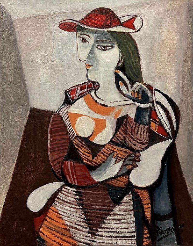 Pablo Picasso Style Woman Cubism Portrait No13 Digital By Dmitry O