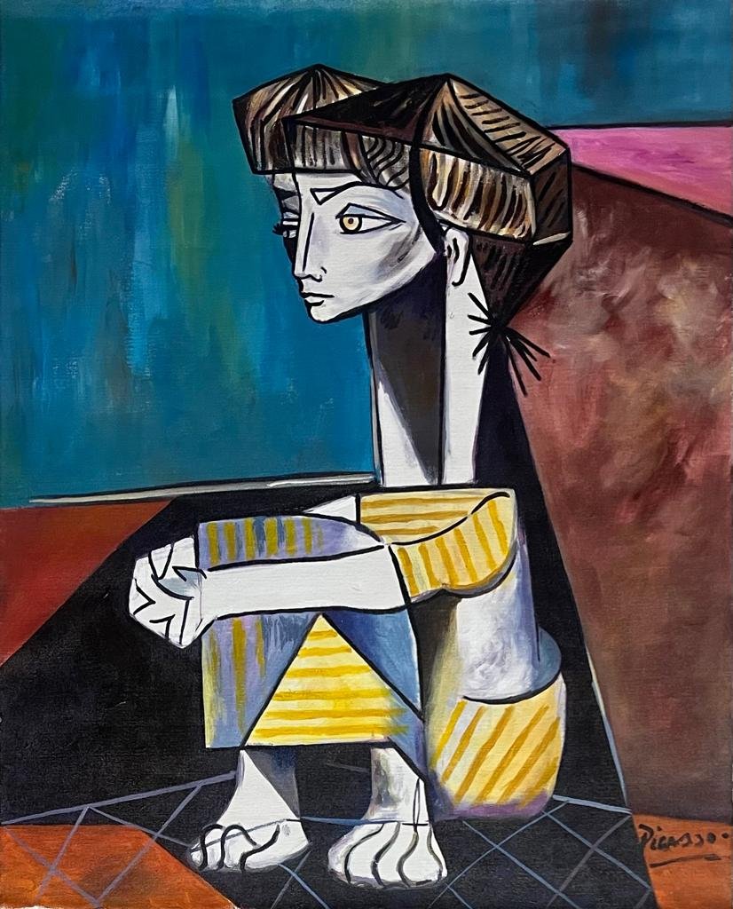 Pablo Picasso Cubism Female Abstract Leger Matisse Dali era Hand painted oil on Canvas. (1 of 1)