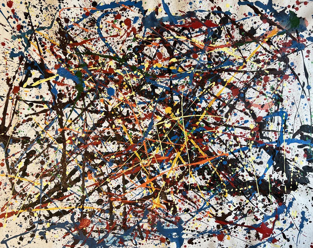 Jackson Pollock American (1912- 1956 ) Abstract expressionism modern art LARGE Oil on Canvas (1 of 8)