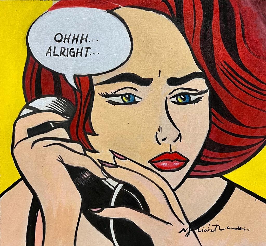Roy Lichtenstein Pop Art American NY comics Andy Warhol Kieth Haring era Hand painted (1 of 1)
