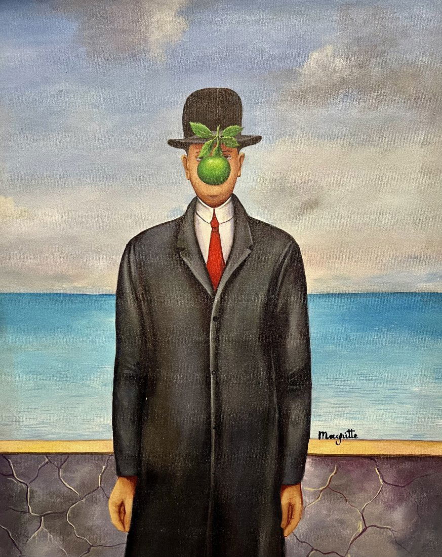Rene Magritte Surrealism Male Gentleman Apple Landscape Dali Picasso era (Oil on canvas) (1 of 6)