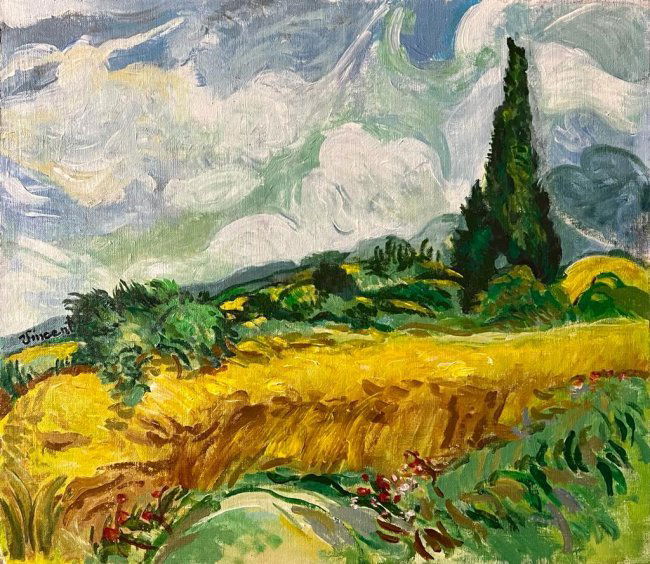 Vincent Van Gogh Landscape Dutch Impressionist Paul Gauguin Picasso Monet era Oil on Canvas. (1 of 1)