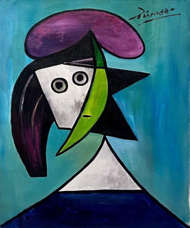 Pablo Picasso Cubism Portrait Female Fernand Leger Matisse era hand painted Oil on Canvas (1 of 1)