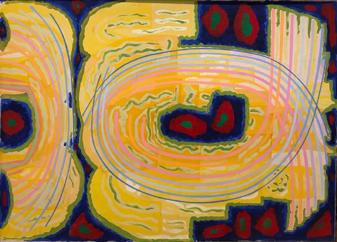Bernard Steffen (1907-1980): Harmonic, n.d., acrylic on board, unsigned, 22 x 30 inches, label verso, framed. Condition: Good