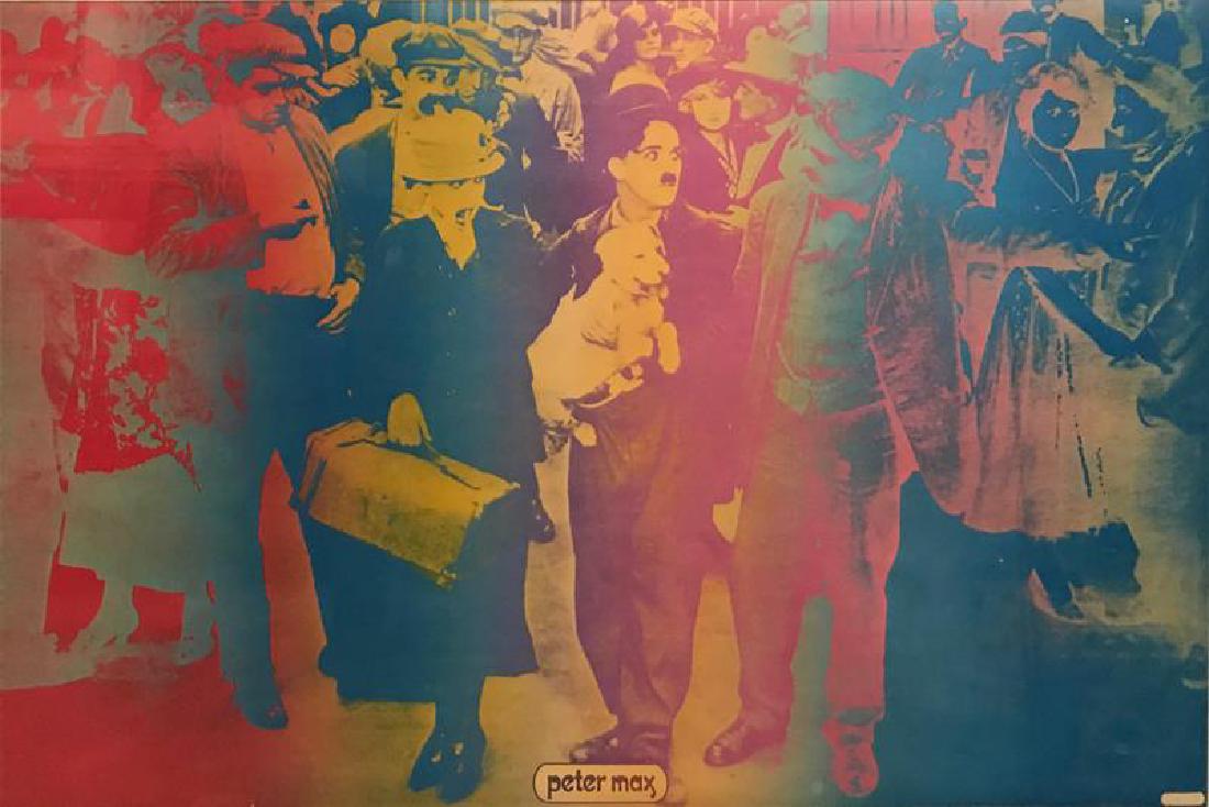 Peter Max (b. 1937): Charlie Chaplin, Our Gang, 1967, offset lithograph, 24 x 36 inches. Peter Max Poster Corp. Provenance: Collection of Elliot and Shiela Goldman. Condition: Good
