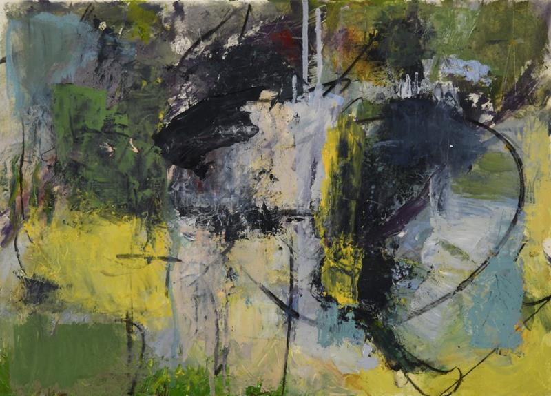 Ginny Howsam Friedman: Pond Arc, 2018 oil, oil stick, stabilo, charcoal, graphite on gessoed paper signed lower right 15 x 18 inches framed WAAM was founded in 1919 by artists seeking to foster their fellow artists by provi