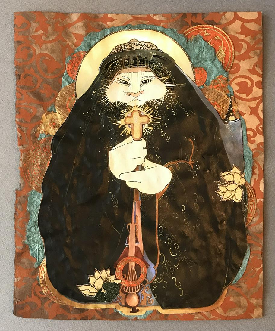 Hatti Iles, 'Orthodox': 2020, collage, 8"x10"