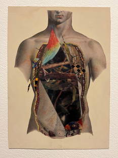 John Scribner, Natural Jackson: vintage print, lenticular, collage, gouache, colored pencils date created:2022 size:10.5" x 7.5"