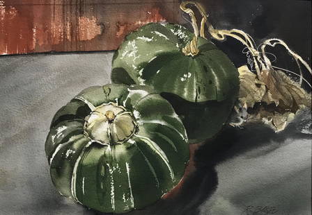 Bobby Blitzer, Winter Squash: Watercolor date created:1989 size:11" x 16"