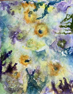 Laurie Bloomfield, Somewhere in the Universe: Watercolor on Yupo Paper date created:2022 size:14" x 11"