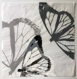 Marielena Ferrer, Black Monarch: Silkscreen monoprint (acrylic on tissue paper) date created:2021 size:10" x 9.5"