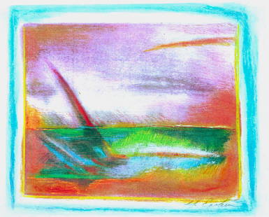 Yale Epstein, Sea Breach: Gesso, Acrylic, Pencils, Pastel date created:2019 size:7.5" x 8.5"