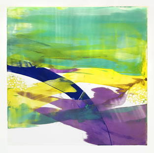 Maxine Davidowitz, Great Barrier Reef Study III: monotype date created:2020 size:15.5" x 14"