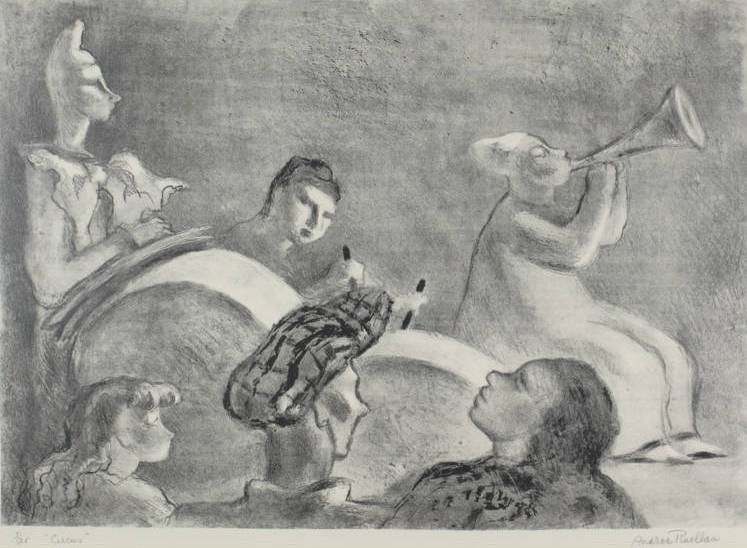 Andree Ruellan: Circus, c. 1935, Lithography, 11 1/2" x 14" / 16" x 20" framed
