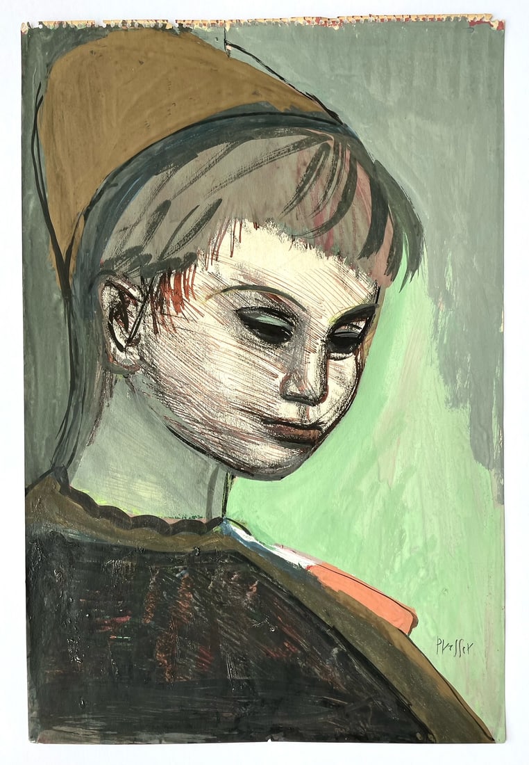 Josef Presser: Ingrid, n.d., Goauche, 18" x 11 3/4"