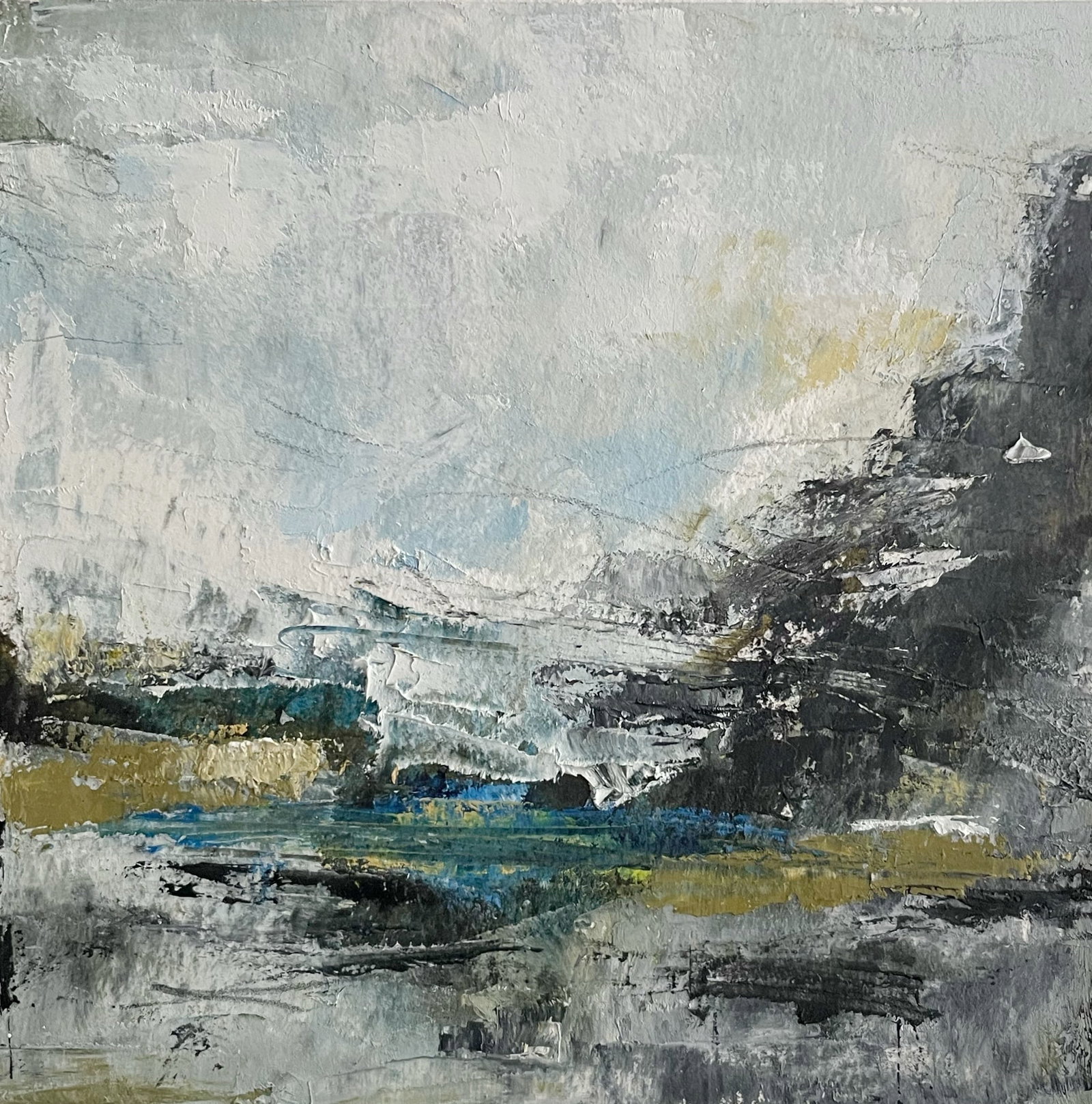 Martha Hill: In the Depths, 2024, Oil and pencil on paper, 6" x 7"