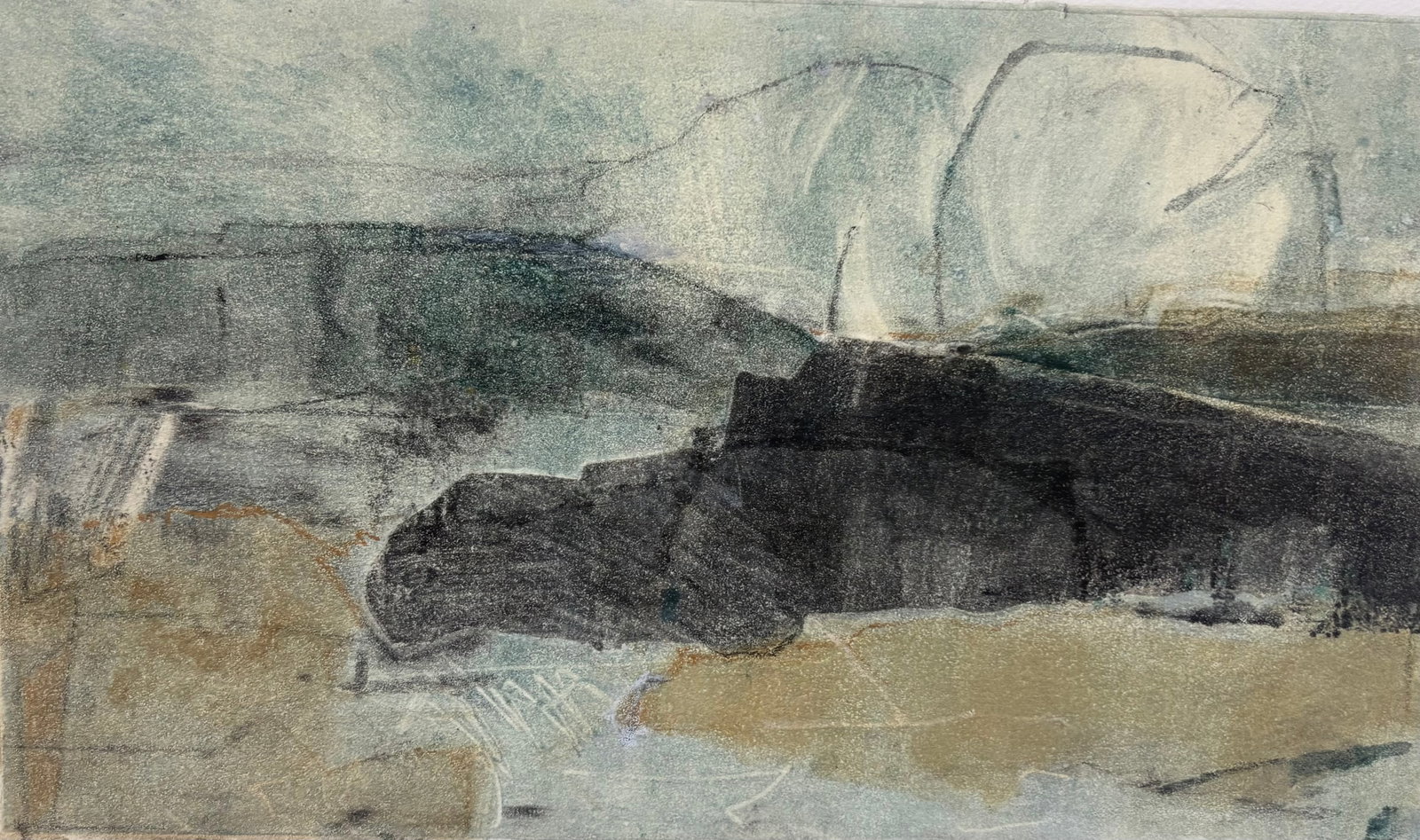 Wilma Miller: Morning Mist, 2025, Monotype with graphite, 11" x 15"
