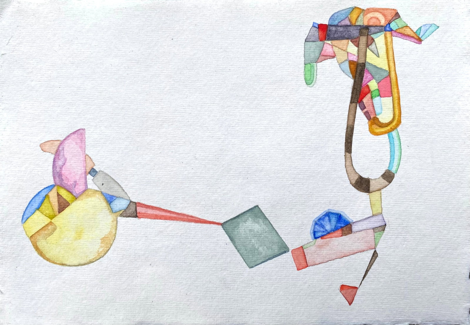 Tracy Phillips: Balance, 2024, Watercolor on paper, 6" x 8"
