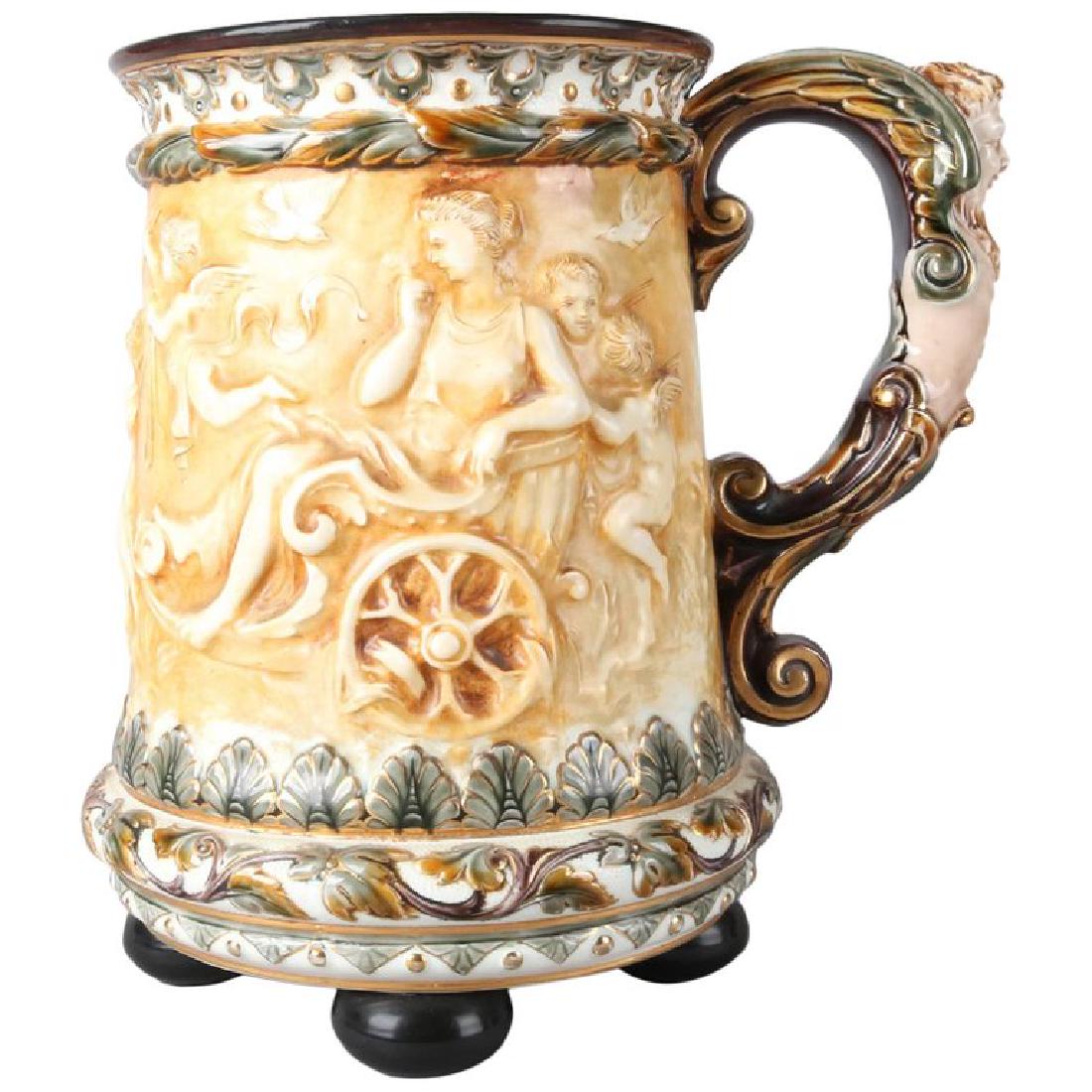 Large Swedish Antique Classical High Relief Pottery Mug (1 of 10)