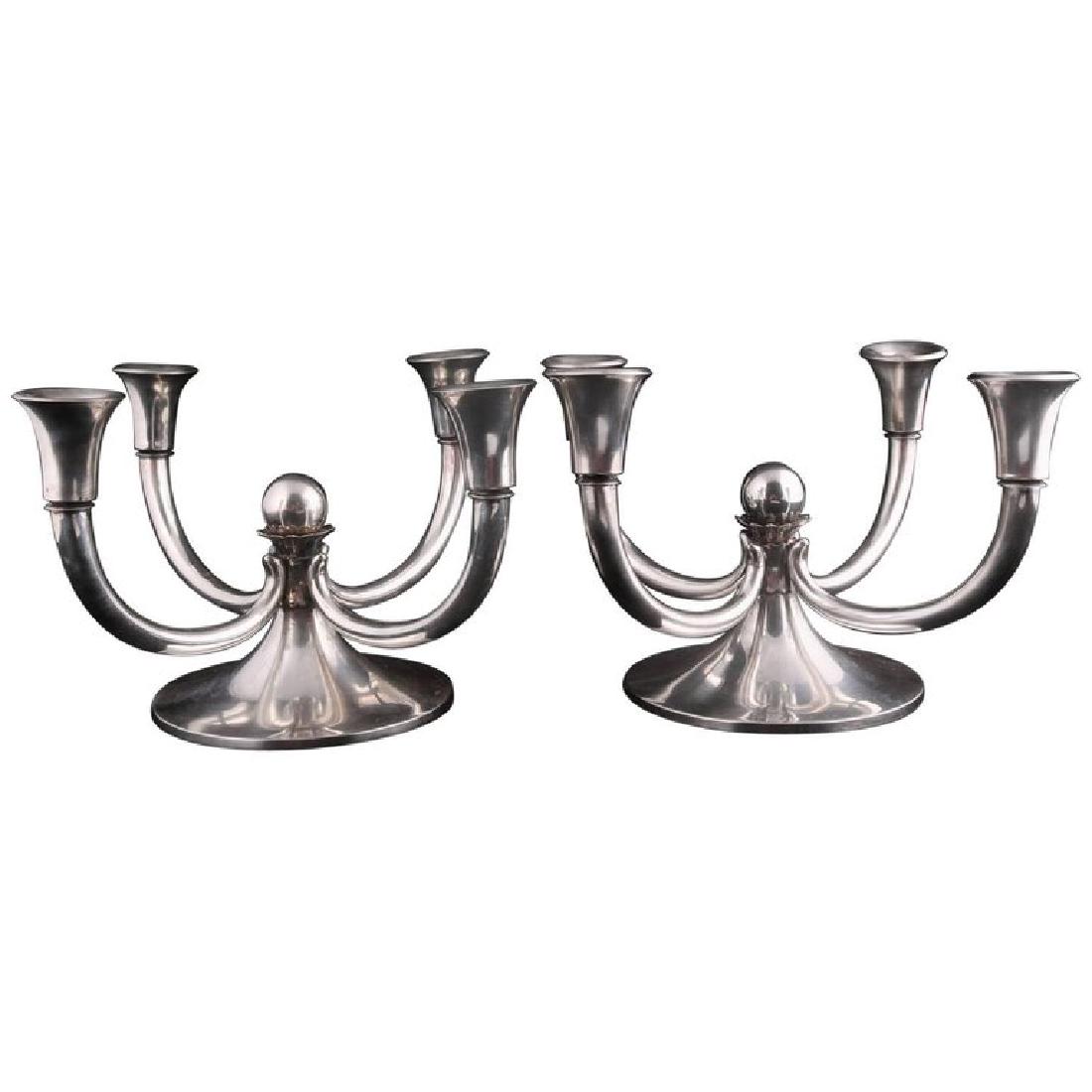 Lrg Mid-Century Modern Jensen School Silver Candelabra (1 of 14)