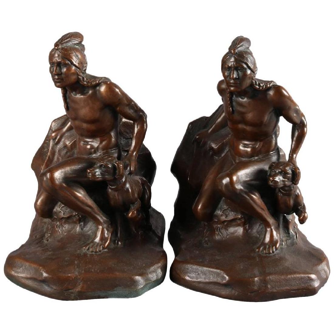 Figural Bronzed Native American Indian Sculpture (1 of 15)