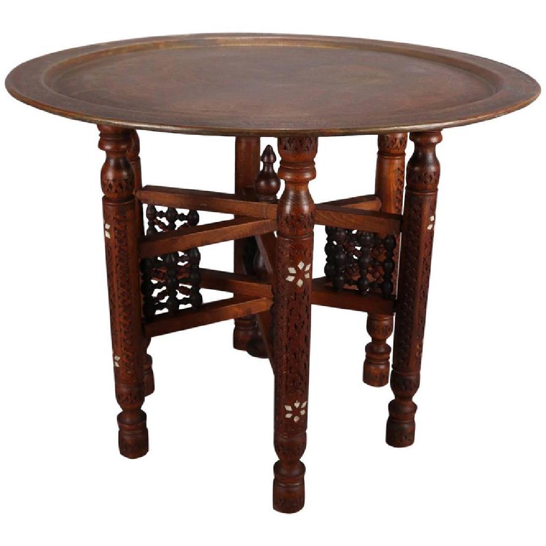 Moorish Musharabie Carved & Inlaid Persian Tray Table (1 of 17)