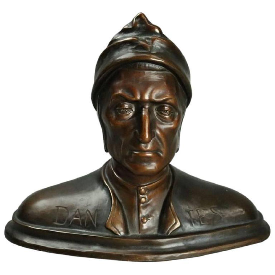 Antique Italian Bronzed Terracotta Sculpture of Dantes (1 of 9)