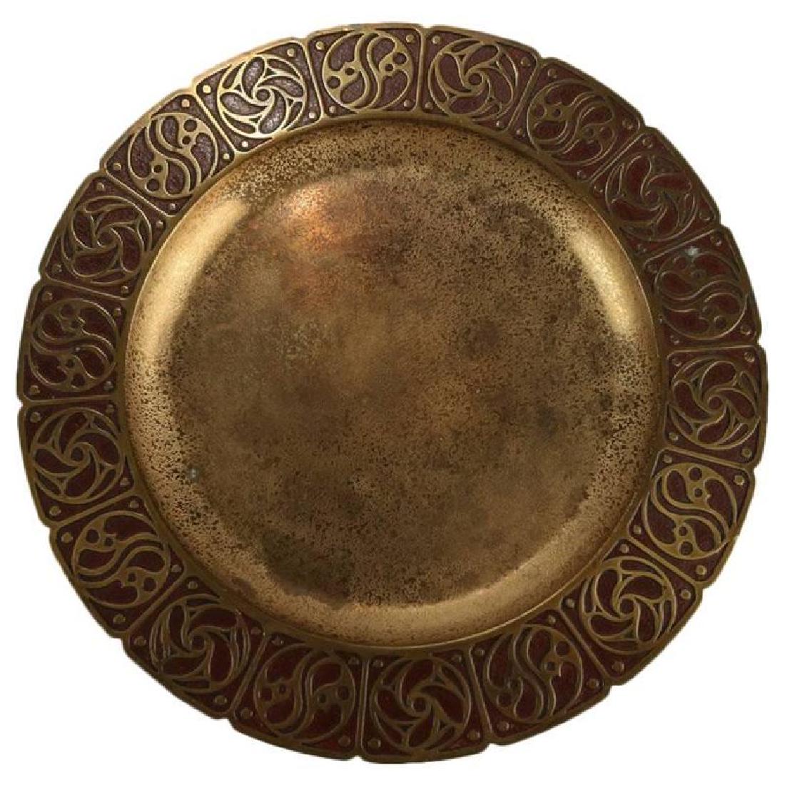 Antique Tiffany Studios New York Bronze & Enameled Tray (1 of 8)