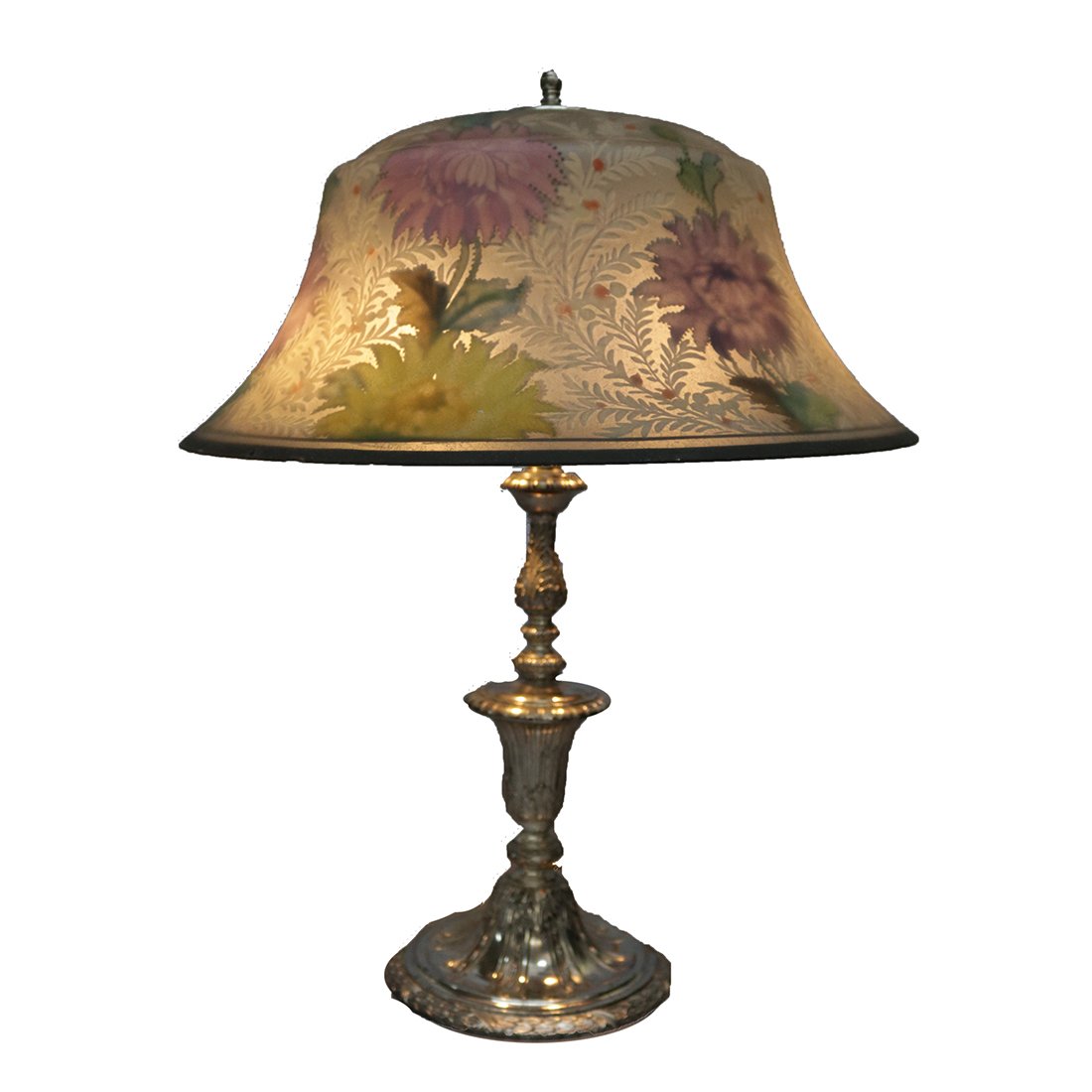 Antique Floral Reverse Painted Table Lamp by Pairpoint (1 of 8)