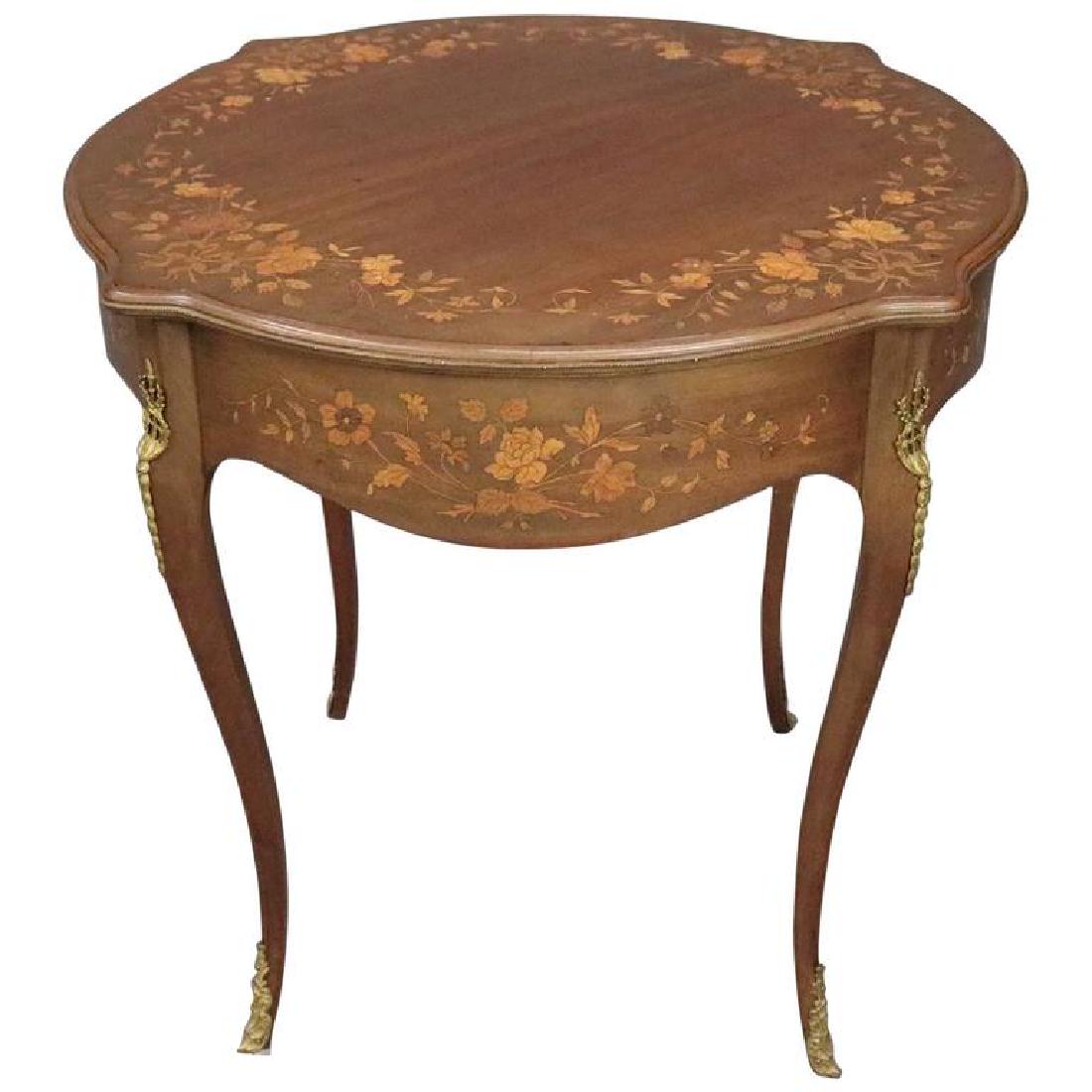 Horner Bros. Mahogany & Satinwood Marquetry Side Table (1 of 7)