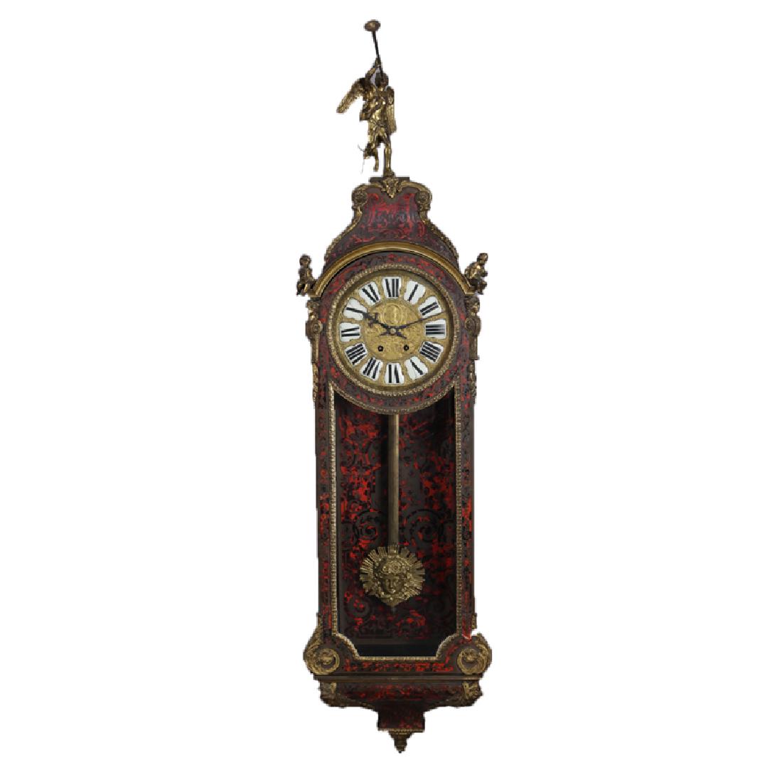 Large Antique French Figural Boulle & Ormolu Wall Clock (1 of 16)
