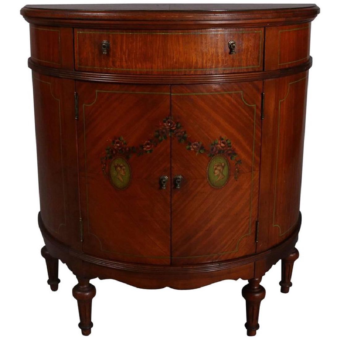 Antique Demilune Adam Style Satinwood Credenza (1 of 10)
