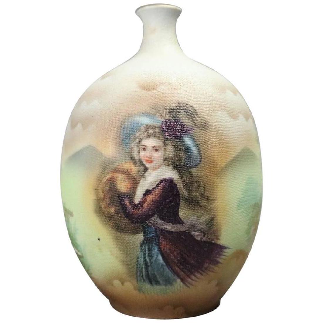 Antique Bavarian Royal Bayreuth Tapestry Porcelain Vase (1 of 10)