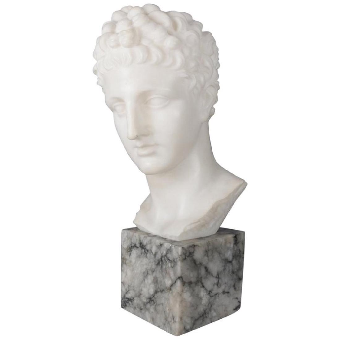 Antique Italian Classical Alabaster Sculpture of Caesar (1 of 8)