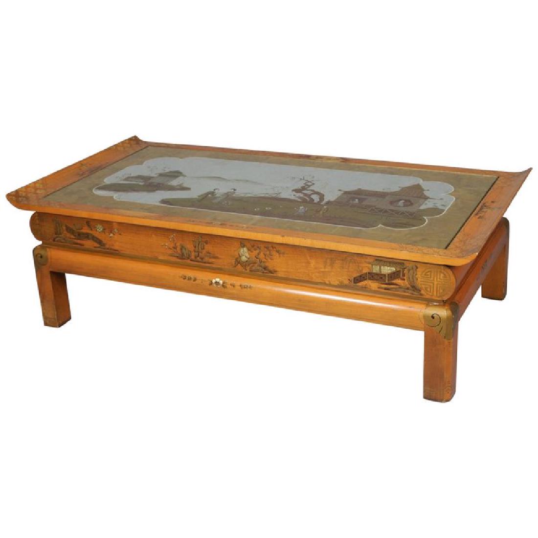 Oversized Hand-Painted and Gilt Chinoiserie Low Table (1 of 13)
