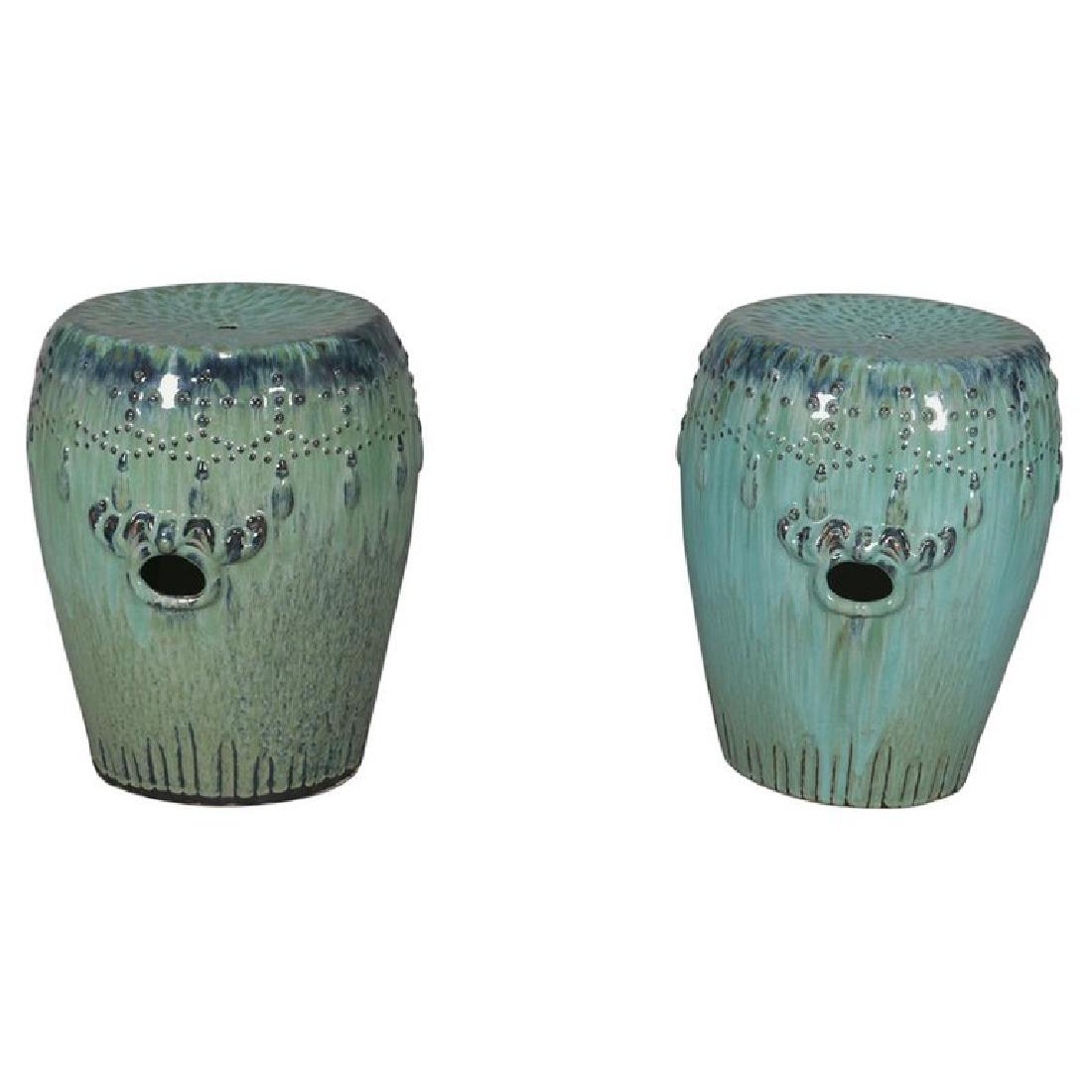 Art Pottery Glazed Garden Seats, Garland and Tassel (1 of 14)