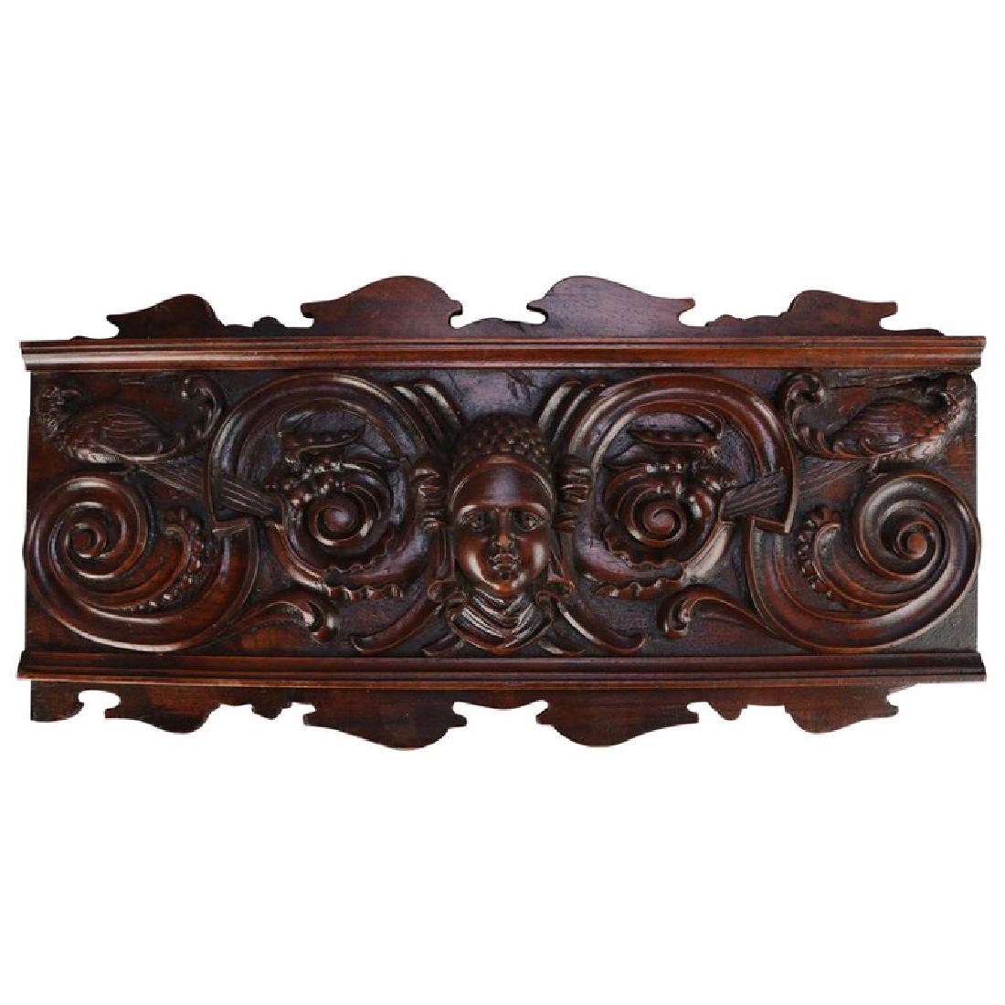 Antique Italian Baroque Cherry Architectural Panel (1 of 5)