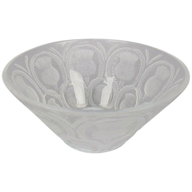 French Lalique Frosted Crystal Thistle Center Bowl (1 of 5)