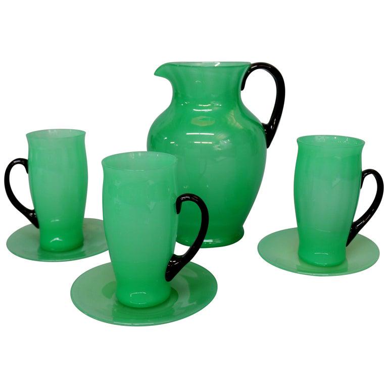 Antique Steuben Jade Art Glass Chocolate Set (1 of 16)