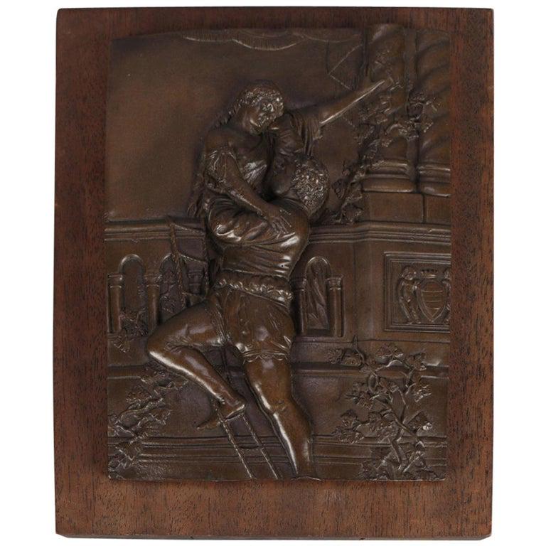 Bronzed High Relief Plaque of Shakespeare Scene (1 of 8)