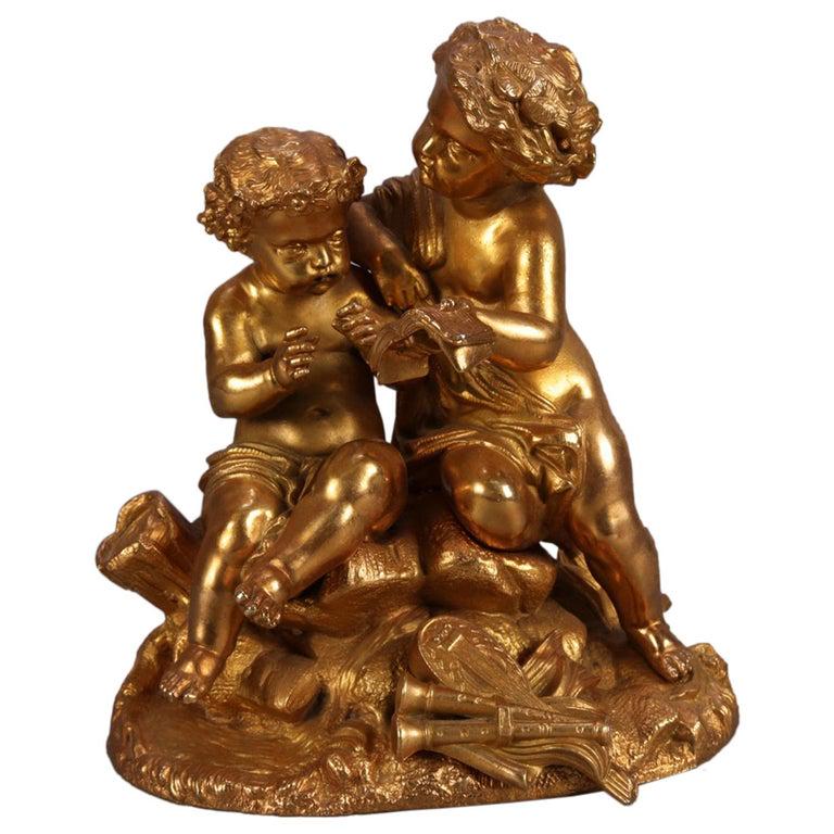 Antique French Classical Gilt Metal P.Mourey Sculpture (1 of 9)