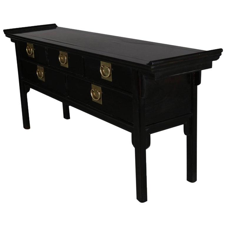 Antique Ebonized Chinoiserie Pagoda Style Server (1 of 13)