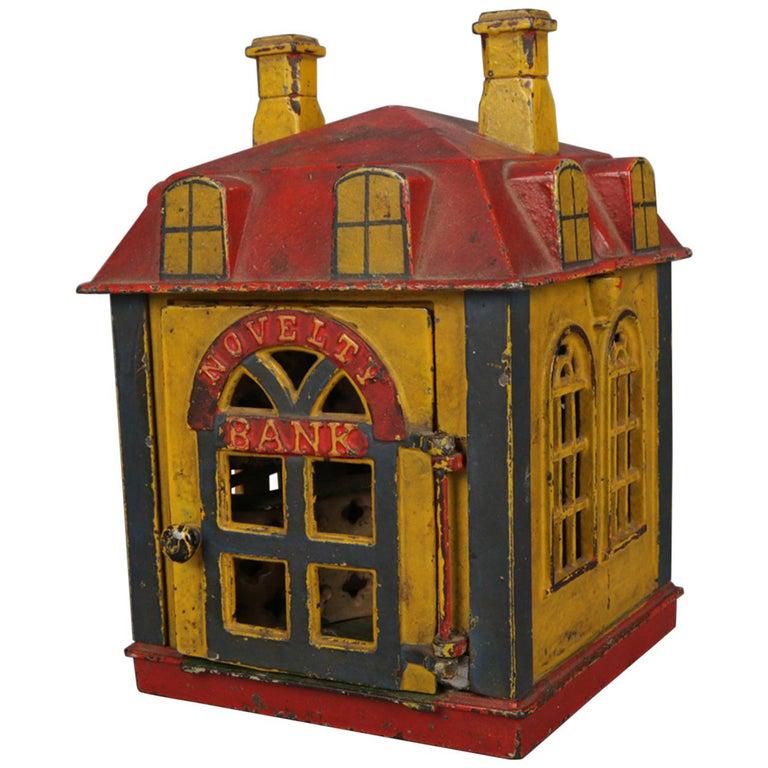 Antique Mechanical Cast-Iron JE Stevens Novelty Bank (1 of 10)