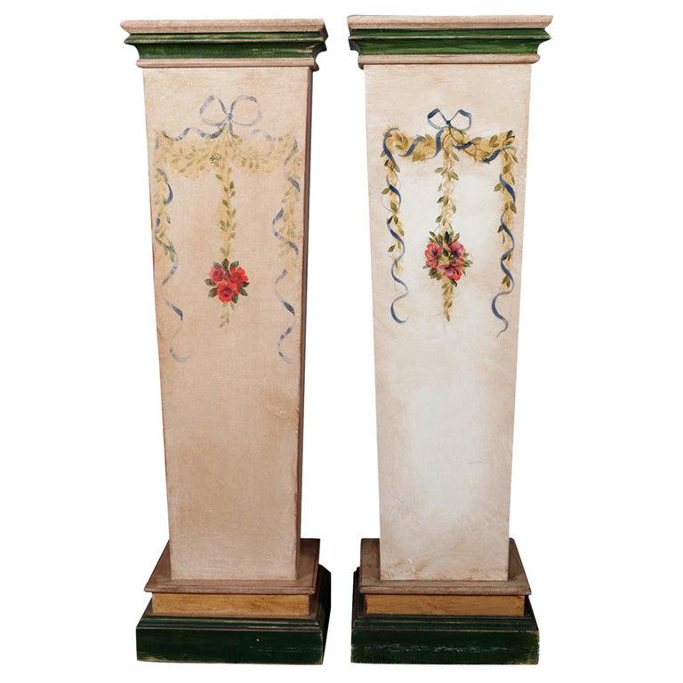 2 French Provincial Hand-Painted Sculpture Pedestals (1 of 11)
